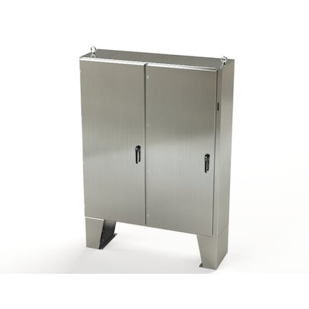 Saginaw Control & Engineering 3 Point Latch with Coinproof/Padlock Handle Electrical Enclosures, 72 in H, 18 in D, 61 in W SCE-72XEL6118SSLP